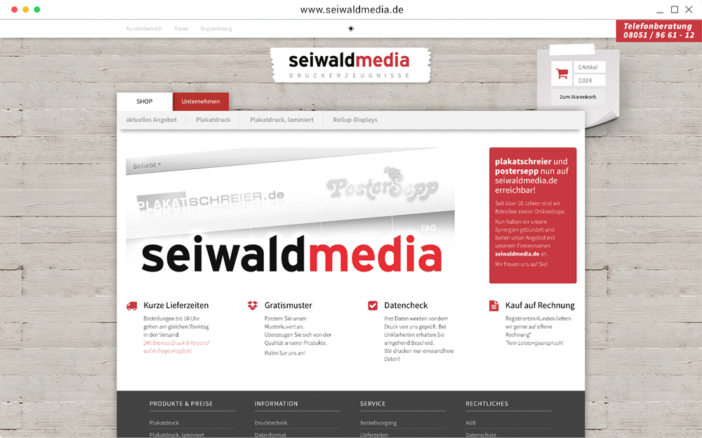 Webauftritt www.seiwaldmedia.de